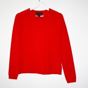 Tahari Pure Luxe Orange 100% Cashmere Sweater Womens XS